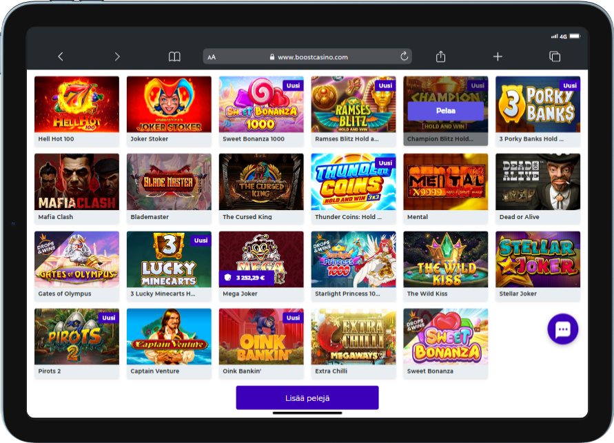 Slot-pelit sovelluksessa