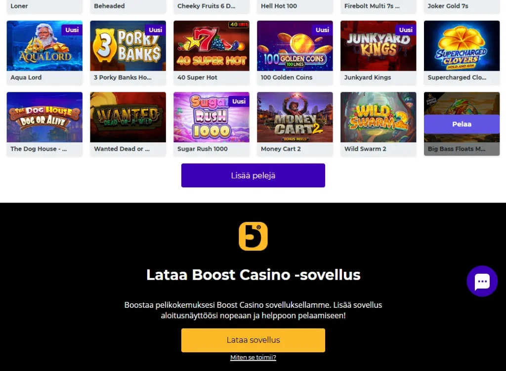 Casino Boost verkkosivusto
