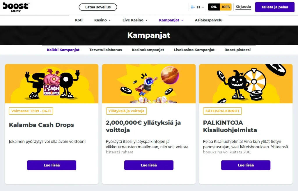 Boost Casino bonukset